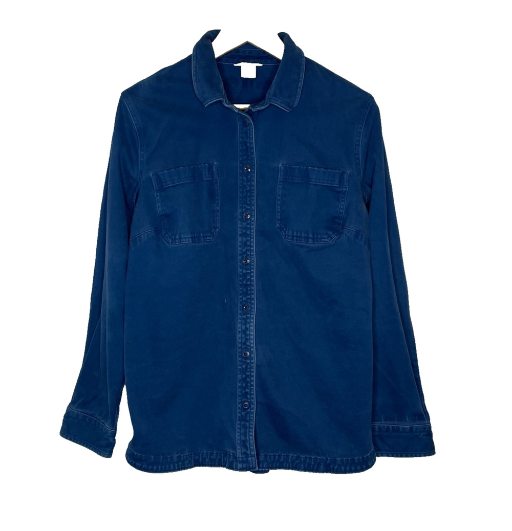 Women's Large Duluth Trading Blue Ridge Navy Blue Shacket Button Down